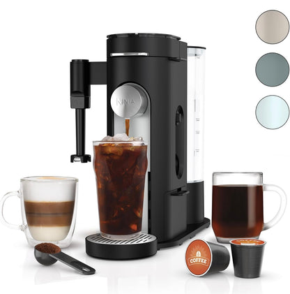 Ninja-koffiemaker Enkelbediening Brou met Koffiekapsules en Gemaalde Koffie Versoenbaar met K-Cup-koffiekapsules - Swart (PB051)
