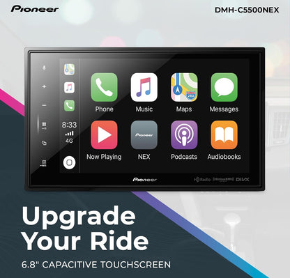 Pioneer 8" Capacitive Touchscreen Modular Chassis Car StereoDigital Multimedia Receiver, Wired Apple CarPlay & Android Auto, Alexa, Bluetooth, Backup Camera, FLAC, Hi-Volt RCA