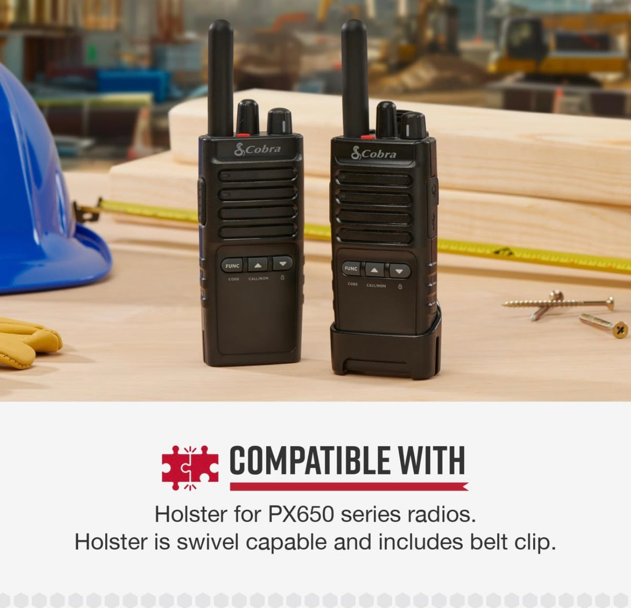 Cobra PX Holster Draaibare Beltklem Vervanging vir Versoenbare Besigheidsmodel Tweerigtingradio's en Walkie-Talkies