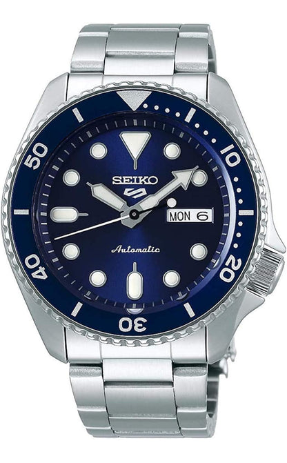 SEIKO Outomatiese Horlosie vir Mans - 5 Sports - Dag-/Datumkalender, LumiBrite Wysers en Merkers, en Roterende Ring, 100m Waterbestand