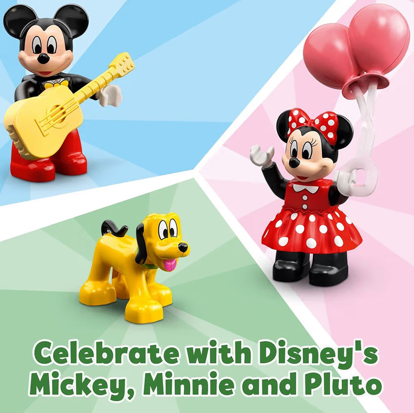LEGO DUPLO Disney Mickey & Minnie Muis Verjaardagstrein Speelding – Boublokke vir Kleuters, Ouderdom 2+
