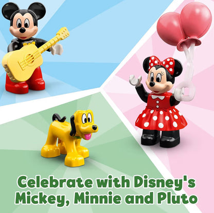 LEGO DUPLO Disney Mickey & Minnie Muis Verjaardagstrein Speelding – Boublokke vir Kleuters, Ouderdom 2+