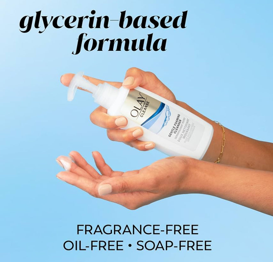 Olay Gesigsreiniger, Sagte Skuimende Gesigswas vir Sensitiewe Vel - Geurvrye Gliserien-gebaseerde Formule (198ml - 3 Pak)