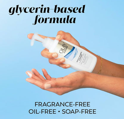Olay Gesigsreiniger, Sagte Skuimende Gesigswas vir Sensitiewe Vel - Geurvrye Gliserien-gebaseerde Formule (198ml - 3 Pak)
