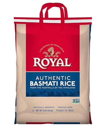 Royal - Natuurlik Verouderde Outentieke Langkorrel Wit Basmatirys - 15 lbs