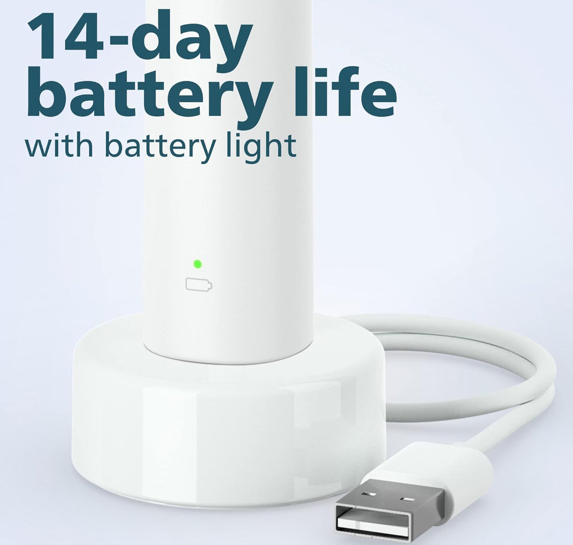 PHILIPS Sonicare 1100 Krag Tandeborsel, Herlaaibare Elektriese Tandeborsel (Wit Grys) HX3641/02