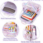 Clear Backpack for Girls Women Transparent Kids Elementary College School Bag Travel Laptop Backpacks Large Bookbags (Purple)
