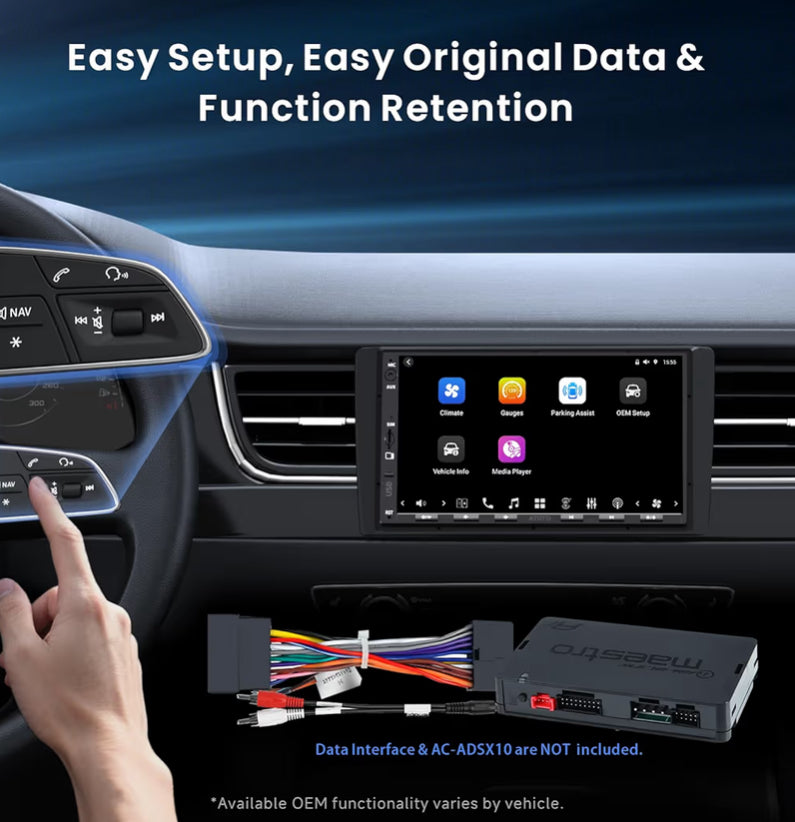7" Dubbel-din Android-motorstereo in-dash navigasie, 4G LTE, draadlose CarPlay en Android Auto, 7.1.2-kanaal klank, dubbele Bluetooth, HDMI-invoer