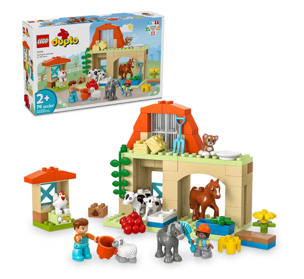 LEGO DUPLO Stad Diereversorging op Die Plaas Boudspeelstel - Leer, Opvoedkundige Speelgoedstel Met Dierfigure - 10416