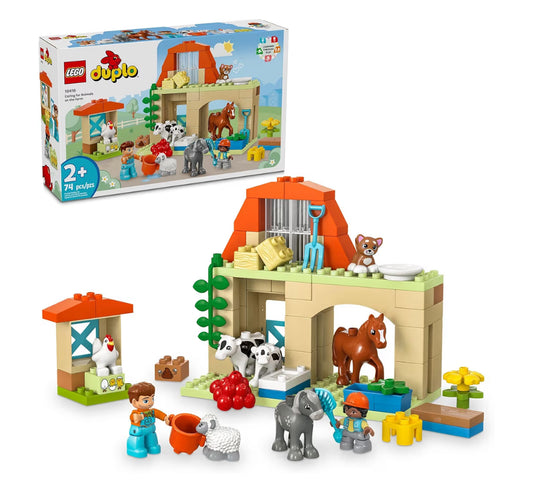 LEGO DUPLO Town Caring for Animals at The Farm Building Toys Playset - Learning, Educational Toys Set W/Animal Figures - 10416