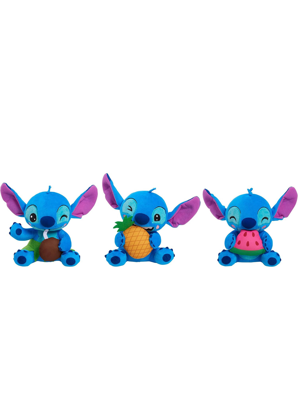 Disney Stitch Small Plush Stitch and Pineapple, Stuffed Animal - Kids Toys for Ages 2 Up by Just Play