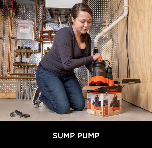 Black+Decker 1/4 HP Dompelbare Opgaarpomp, Pomp tot 2300 GPH