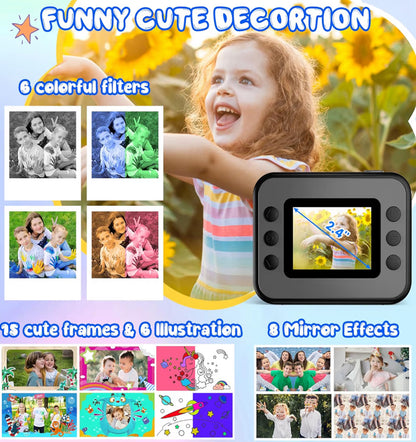 Kinders Kitsdruk 1080P HD Video Digitale Kamera m/ 32G Kaart - (Swart)