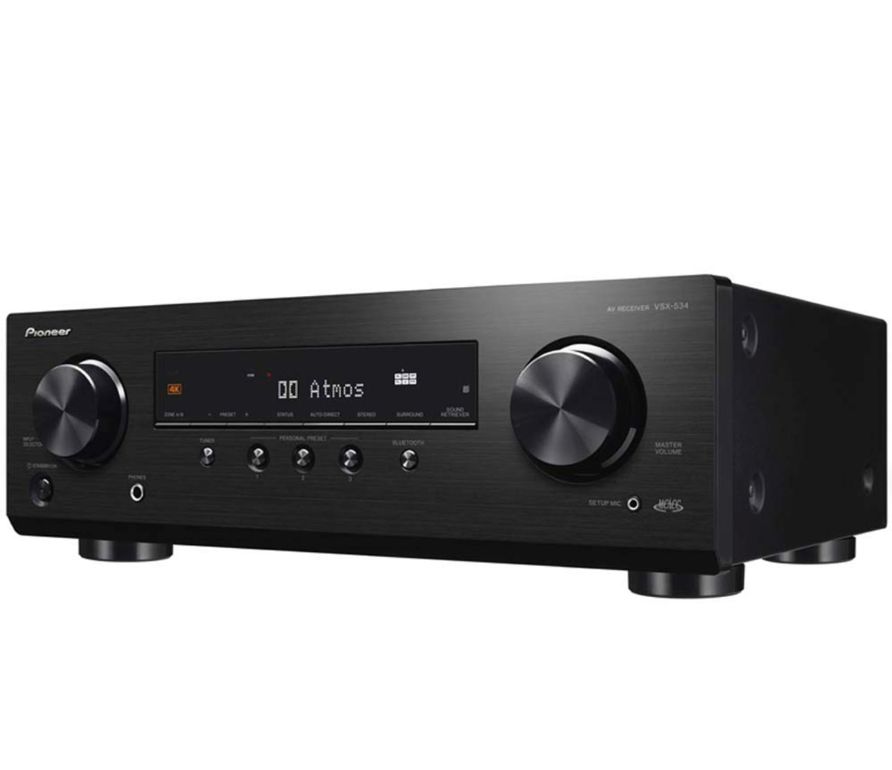 Pioneer VSX-534 Tuis Oudio Slim Oudiovisuele Ontvanger 5.2-Kanaal HDR10, Dolby Vision, Atmos en Virtueel Geaktiveer met 4K en Bluetooth
