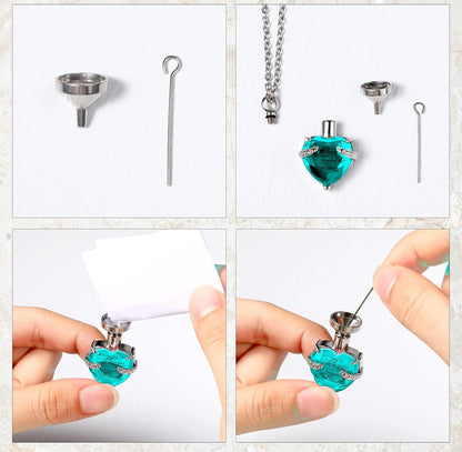 Elegante Kremasie-kis Ketting Vertikale Balk Sirkoon Hart Kristal Vlekvrye Staal Gedenkhangertjie