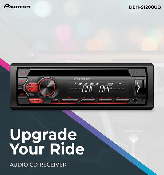 Pioneer 1-Din CD Car Stereo with USB and AM/FM RadioCD Receiver, AUX, FLAC Playback, 50W x 4 Output, MIXTRAX, Detachable Face, Preset EQ, Bass Boost, Remote Control Included