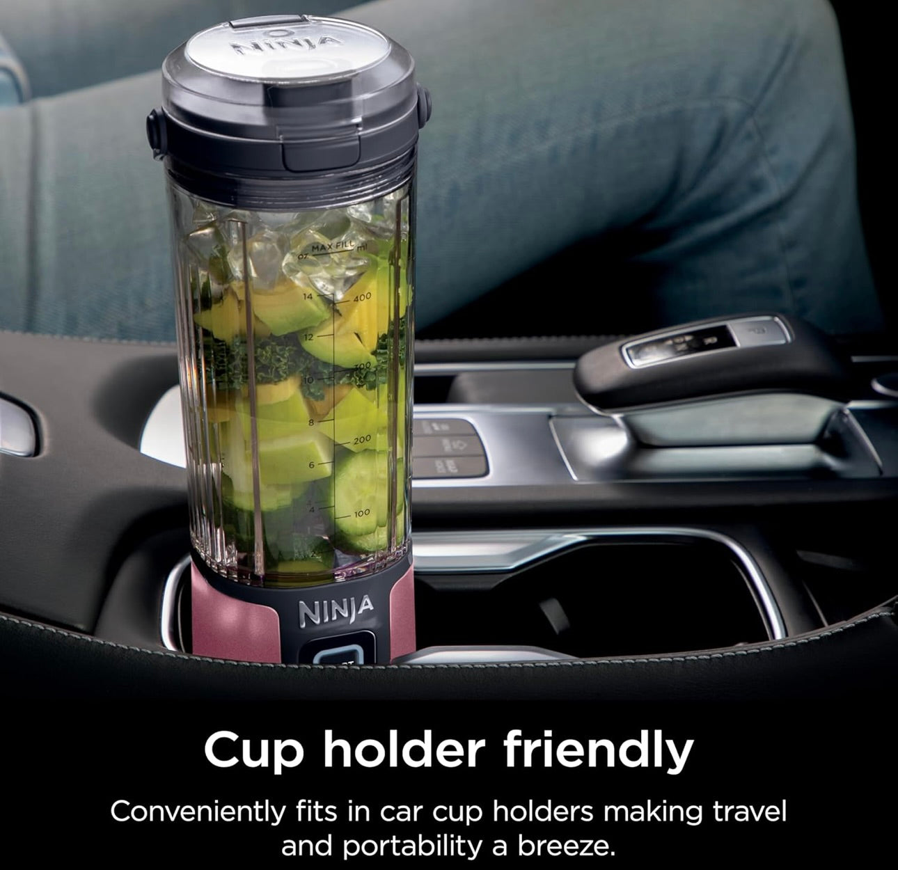 Ninja Blast Portable Blender, Cordless, 18oz. Vessel, Personal Blender BPA Free, Leakproof-Lid and Sip Spout, USB-C Rechargeable, Dishwasher Safe - Metallic Cherry - BC151RD