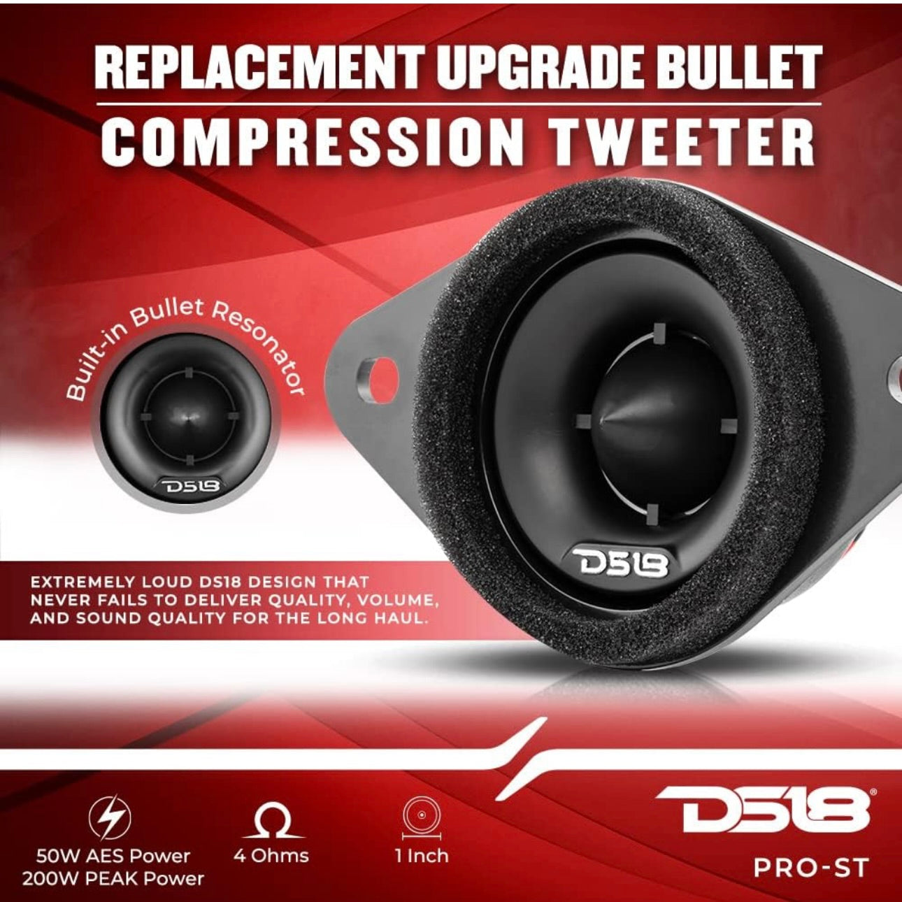 DS18 PRO-ST OEM Upgrade Bullet Compression Tweeters w/ Crossovers 1.9" (Pair)