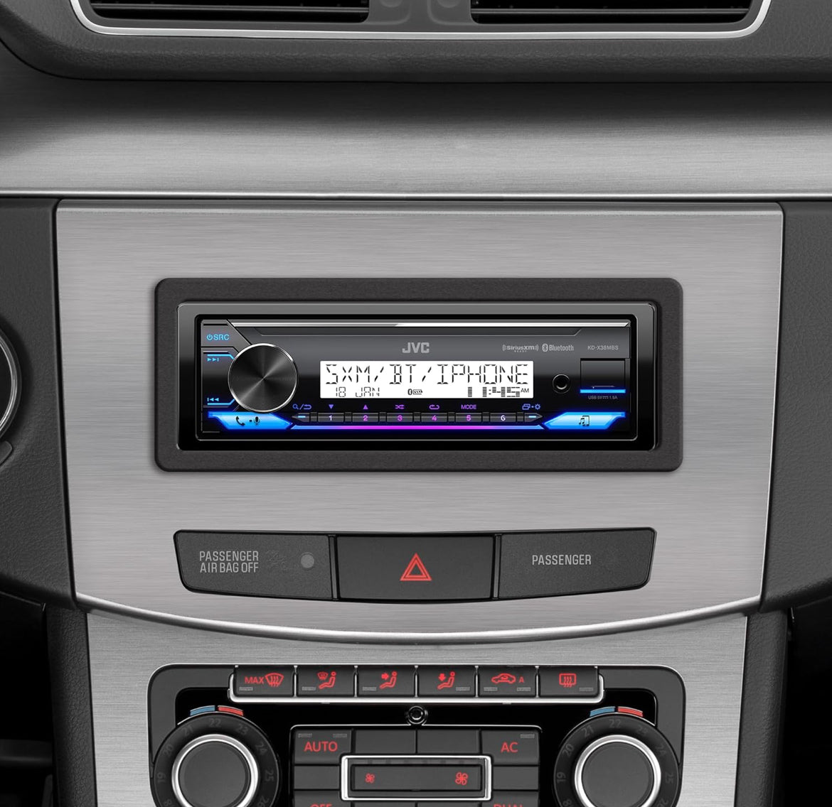 JVC KD-X38MBS Motor- en Mariene Digitale Media Ontvanger met Bluetooth, USB, SiriusXM Gereed, Versoenbaar met Amazon Alexa, Konformeel Bedekte PCB