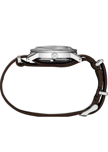 SEIKO Mans Groen Horlosieplaat Bruin Leerband Outomatiese Horlosie