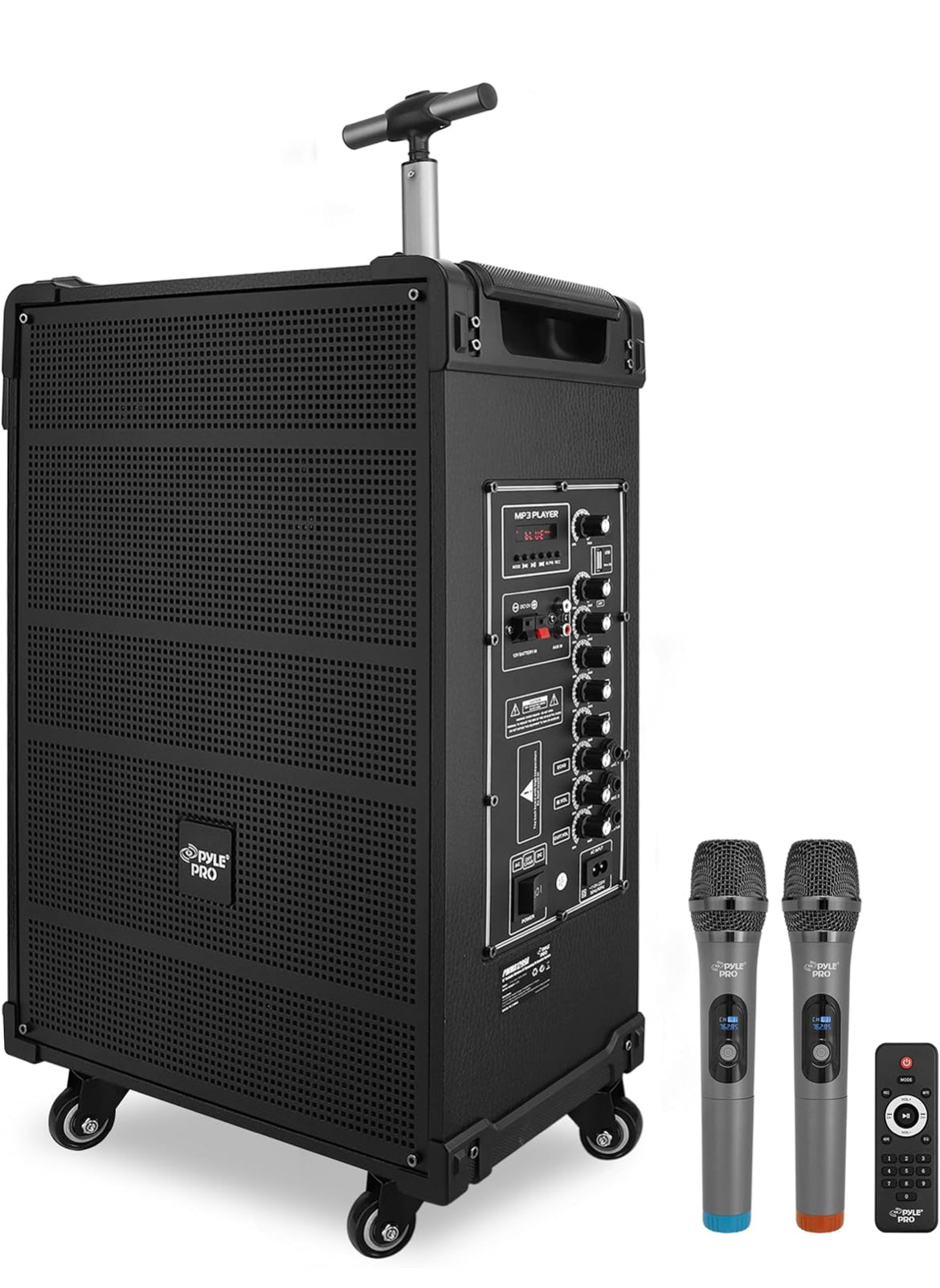 Draagbare 12" Koordlose Bluetooth-luidsprekersisteem - Ingeboude Herlaaibare Battery, Koordlose Mikrofoon, USB/Mikro SD/FM - 80 Watt - FM Radio met Digitale LED-skerm