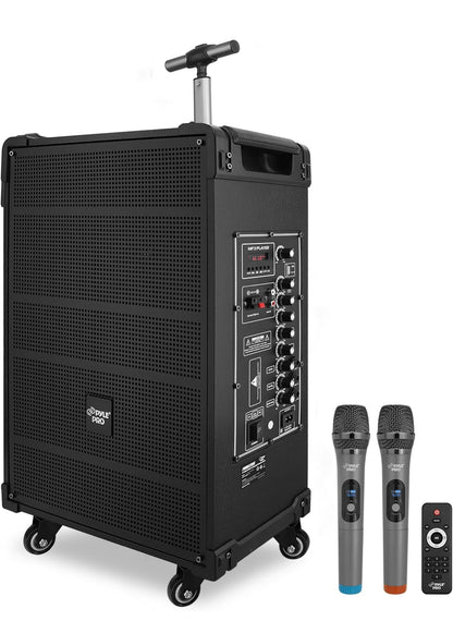 Draagbare 12" Koordlose Bluetooth-luidsprekersisteem - Ingeboude Herlaaibare Battery, Koordlose Mikrofoon, USB/Mikro SD/FM - 80 Watt - FM Radio met Digitale LED-skerm