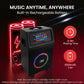 Portable Karaoke PA Speaker System - 600W 8” Rechargeable TWS, Party Lights, LED Display, FM/AUX/MP3/USB/SD, Wheels - Wireless Mic, Remote Control, Tablet Holder Included