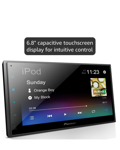 Pioneer 6.8" Capacitive Touchscreen Double Din Car StereoDigital Multimedia Receiver, Alexa, Bluetooth, Backup Camera, USB, FLAC, MIXTRAX, AM/FM Radio, Short Chassis, 13-Band EQ