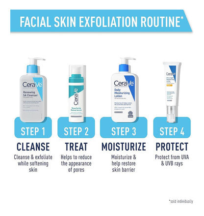 CeraVe Renewing Salicylic Acid Cleanser, geformuleer met hialuroonsuur, niasinamied en seramiede, nie-komedogeen en sonder geur (473 ml)