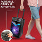 Portable Bluetooth PA Speaker System  600W Rechargeable 10” Subwoofer 1” Tweeter, Recording Function, Mic In Party Lights USB/SD Radio