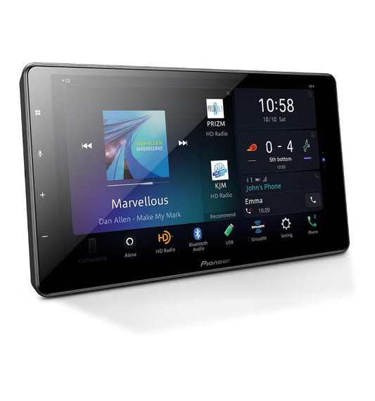 Pioneer 9" Capacitive Touchscreen Modular Chassis Car StereoDigital Multimedia Receiver, Wireless CarPlay & Android Auto, Amazon Alexa, Bluetooth, HD Radio, Backup Cam, Hi-Volt RCA