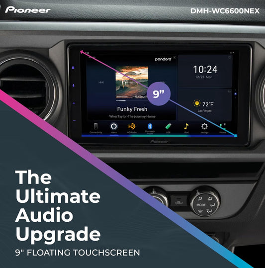 Pioneer 9" Capacitive Touchscreen Modular Chassis Car StereoDigital Multimedia Receiver, Wireless CarPlay & Android Auto, Amazon Alexa, Bluetooth, HD Radio, Backup Cam, Hi-Volt RCA