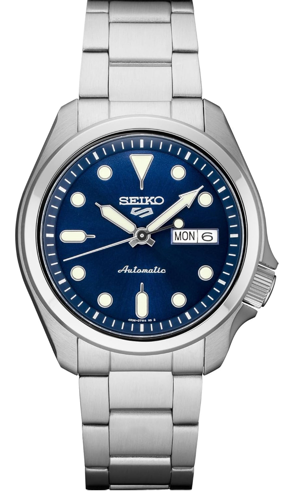 SEIKO Outomatiese Horlosie 5 Sports - Dag-/Datumkalender, LumiBrite Wysers en Merkers, en Roterende Ring, 100m Waterbestand