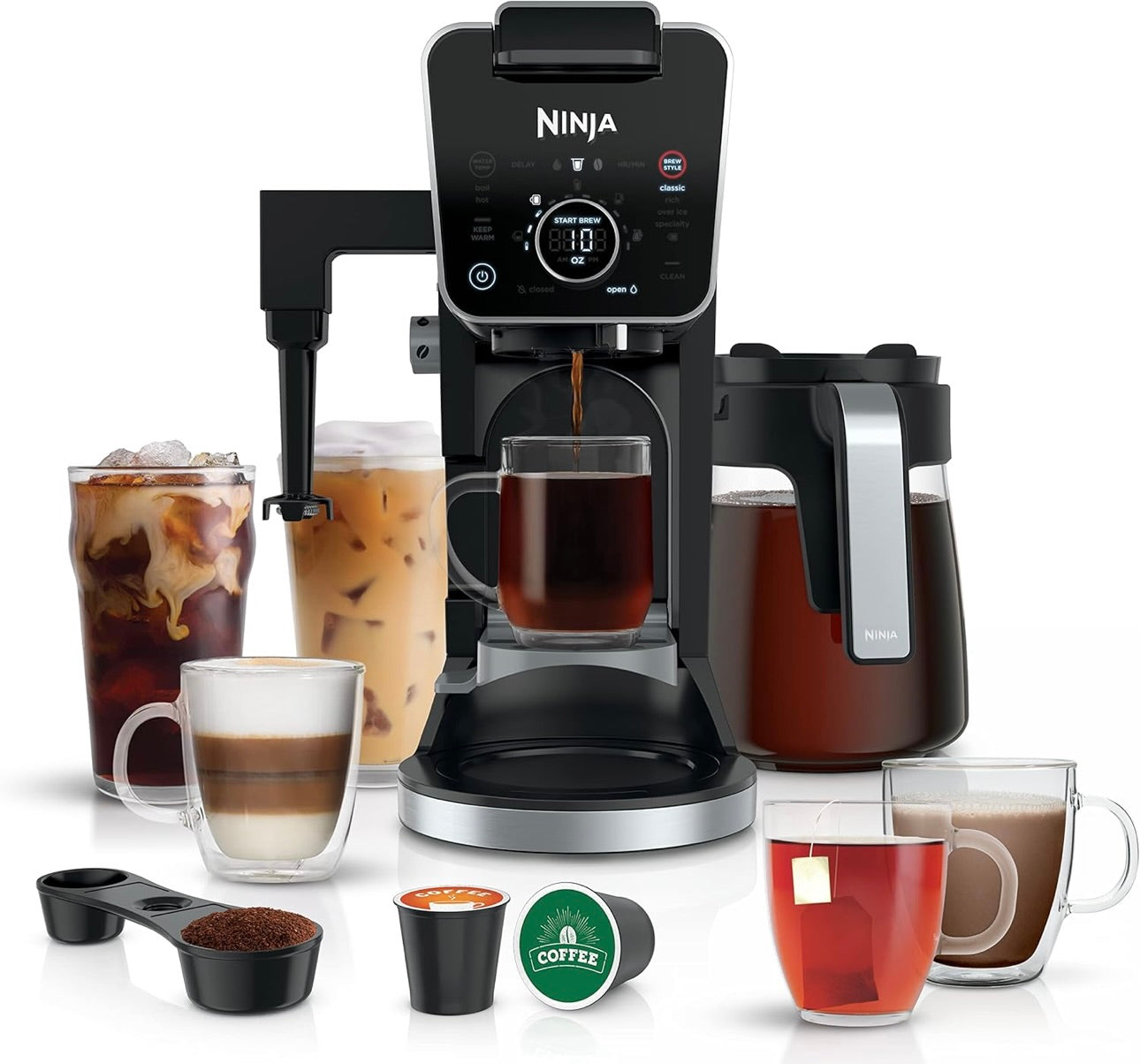 Ninja Drip Coffee Maker With K Cup Combo, DualBrew Pro Specialty Coffee System, 12 Cup Single Serve Coffee Makers with Paper Filter (CFP301)