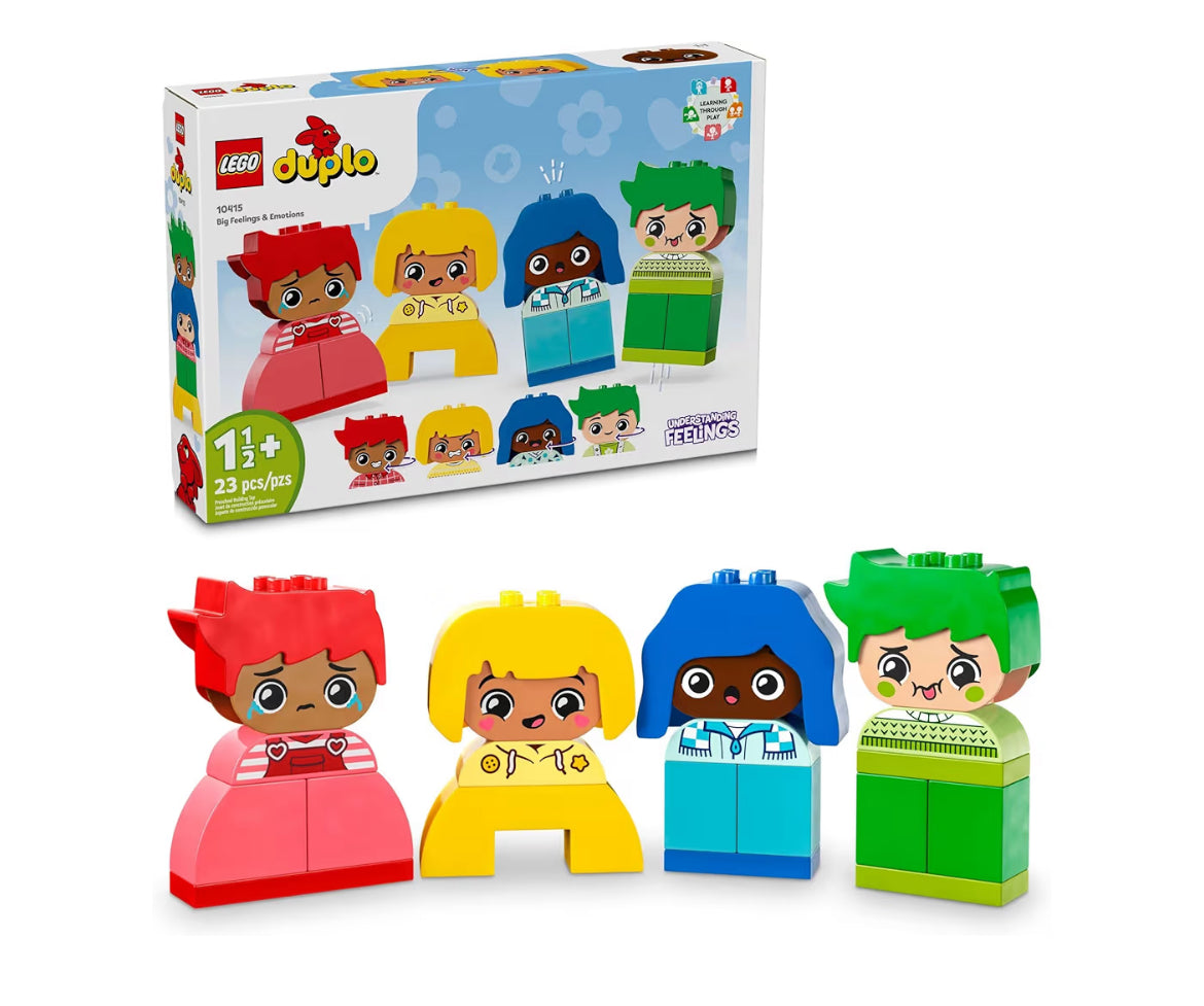 LEGO DUPLO My First Big Feelings & Emotions Interactive Toy, Colored Building Bricks and 4 Characters