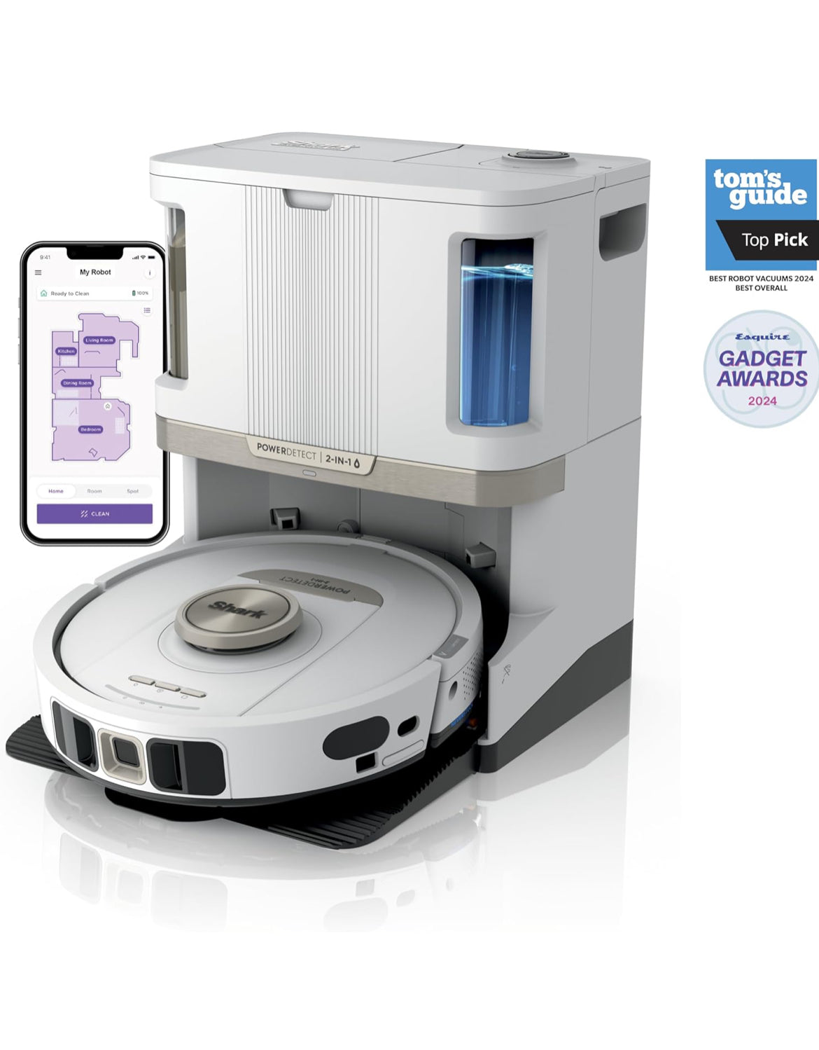 Shark Robot Vacuum & Mop Combo, PowerDetect NeverTouch Pro, Self-Emptying - NEW