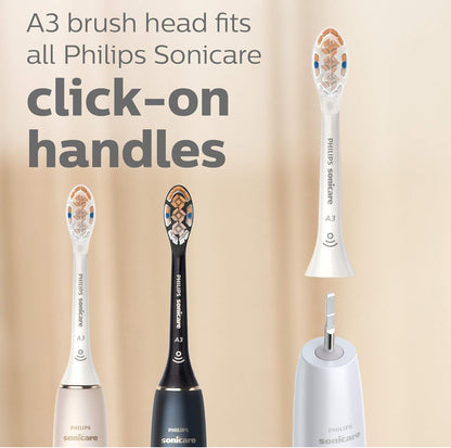 Philips Sonicare A3 Premium Alles-in-Een, Oorspronklike Vervangings-tandeborselkoppe, Wit (2 Stuks) HX9092/65