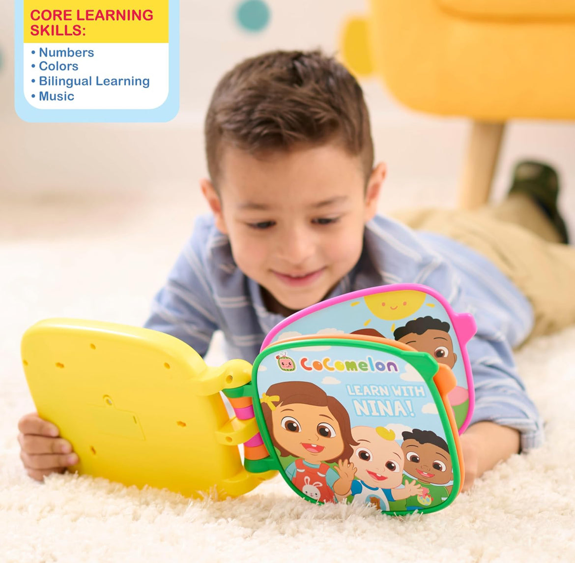 CoComelon Spanish Learning Book, 3 Interactive Modes, Over 50 Phrases and Songs, Counting, Colors, Kids Toys for Ages 18 Month by Just Play