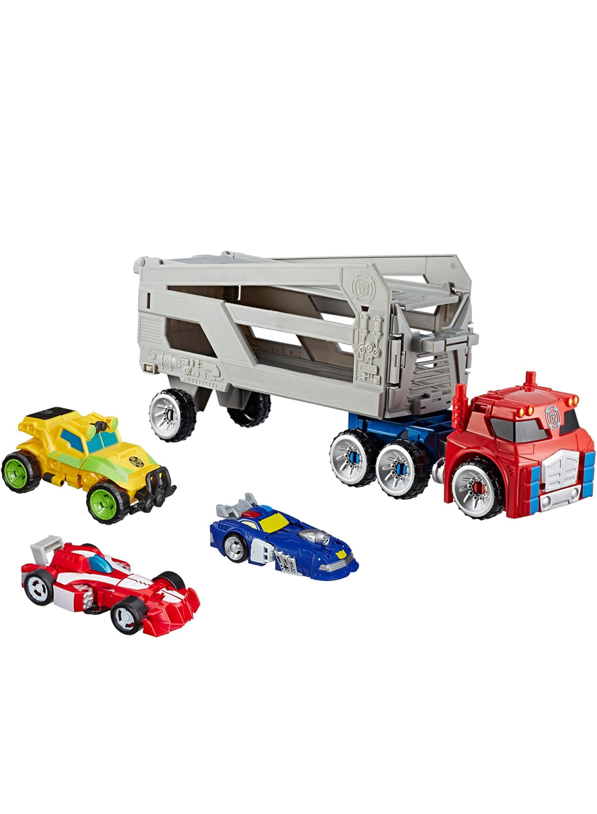 Transformers Playskool Heroes Rescue Bots Academy Road Rescue Team Trailer 4-Pack Converting Toy