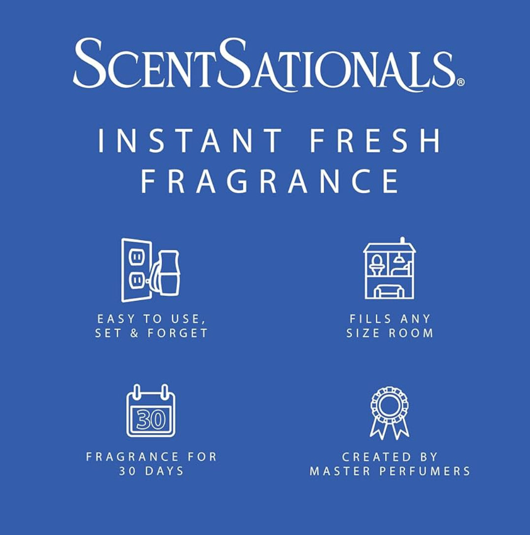 ScentSationals Illusion Fragrance Oil Plug In Air Freshener Refills 3-Pack - Works w/ Scentsationals Wall Plugs - Packaging May Vary