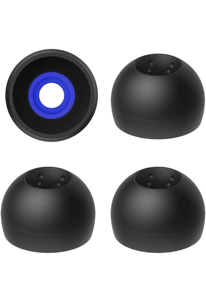 JVC EPFX10 Spiral Dot Oorfone – Stel van (4) Oordopjes, Groottes Klein Tot Groot, Pas By Baie JVC Modelle (Medium), Swart