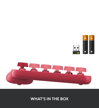 Logitech POP Meganiese Draadlose Sleutelbord met Aanpasbare Emoji-sleutels, Duursame Kompakte Ontwerp, Bluetooth- of USB-verbinding, Multi-toestel, OS-versoenbaar - Heartbreaker Rose