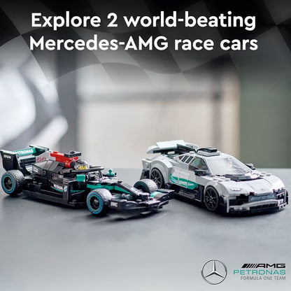 LEGO Speed Champions Mercedes-AMG F1 E, Performance & Project One Speelgoedmotorstel Boustel - Versamelbare Resiesmotorspeelding