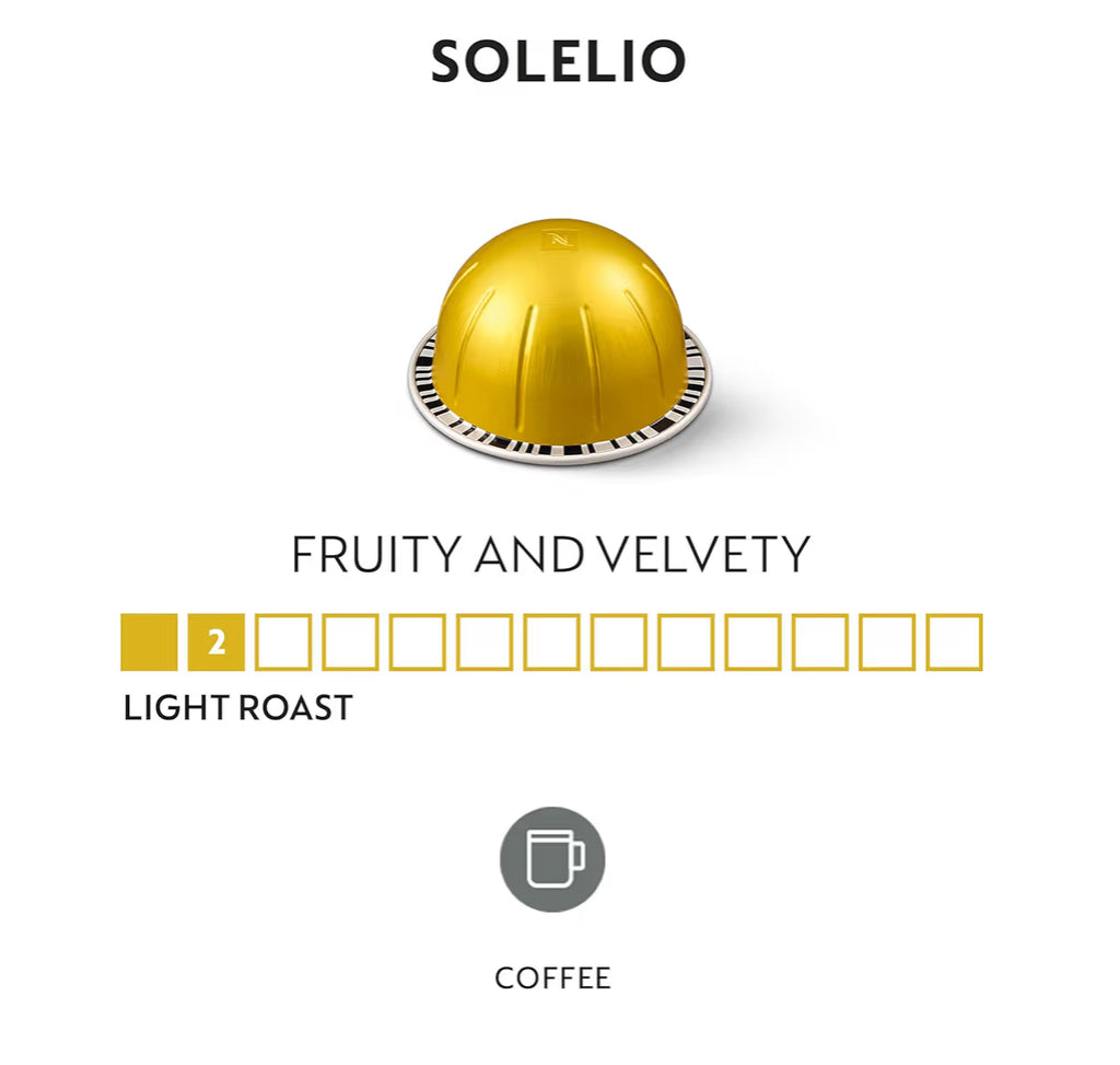 Nespresso Vertuo Kapsules, Solelio, Sagte Geroosterde Koffie - (30 Tel.) Koffiepads Brou (230 ml)