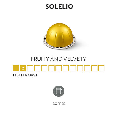 Nespresso Vertuo Kapsules, Solelio, Sagte Geroosterde Koffie - (30 Tel.) Koffiepads Brou (230 ml)