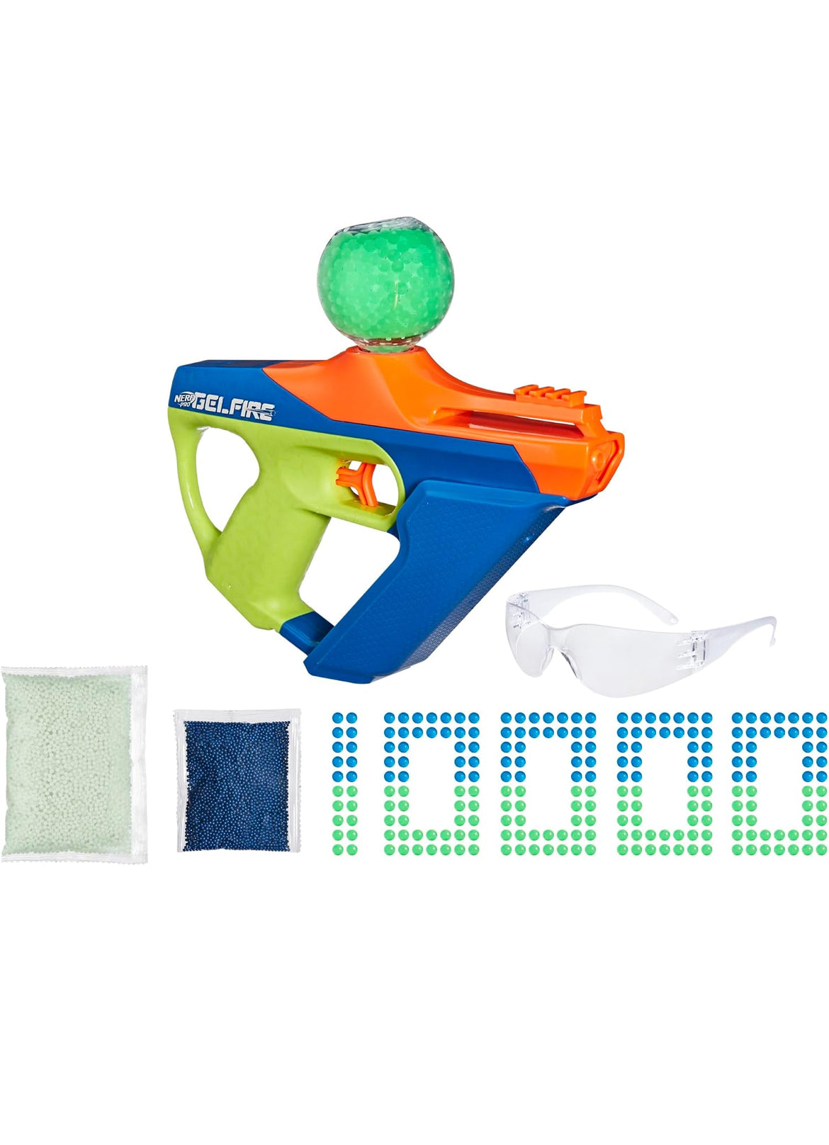 Nerf Pro Gelfire Nightfall Uproar Full Auto Blaster, 150 FPS, 10,000 Rounds, Glow in The Dark Blaster, Eyewear, Age 14+