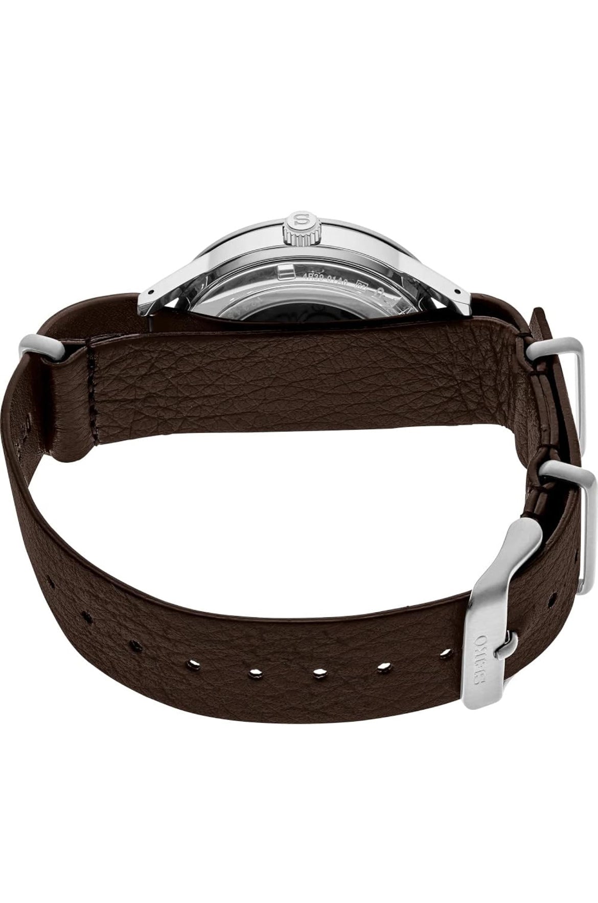 SEIKO Mans Groen Horlosieplaat Bruin Leerband Outomatiese Horlosie