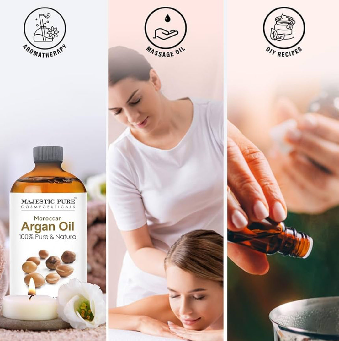 Suiwer Essensiële Olie met Glasdrupper - 100% Suiwer en Natuurlik - Essensiële Olies vir Diffuser, Aromaterapie, Seep- en Kersmaak, Marokkaanse Argan Essensiële Olie, Marokkaanse Argan Olie, 4 Fl Oz