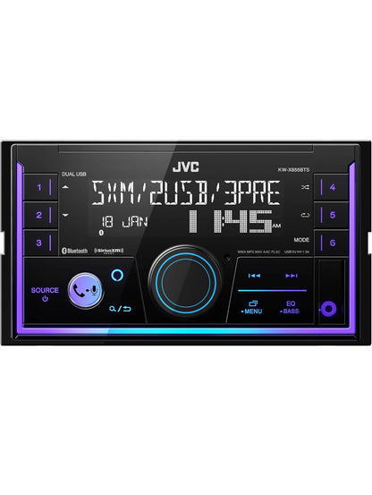 JVC KW-X855BTS Bluetooth-motorstereo-digitale media-ontvanger met USB-poort, AM/FM-radio, MP3-speler, Amazon Alexa, Android, iPhone, dubbel-DIN, 13-band EQ