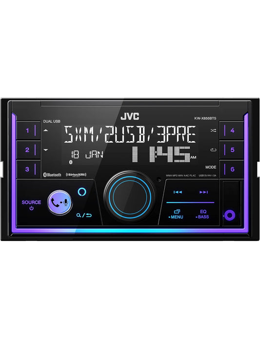 JVC KW-X855BTS Bluetooth-motorstereo-digitale media-ontvanger met USB-poort, AM/FM-radio, MP3-speler, Amazon Alexa, Android, iPhone, dubbel-DIN, 13-band EQ